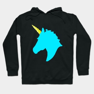 Teal Unicorn Head Hoodie